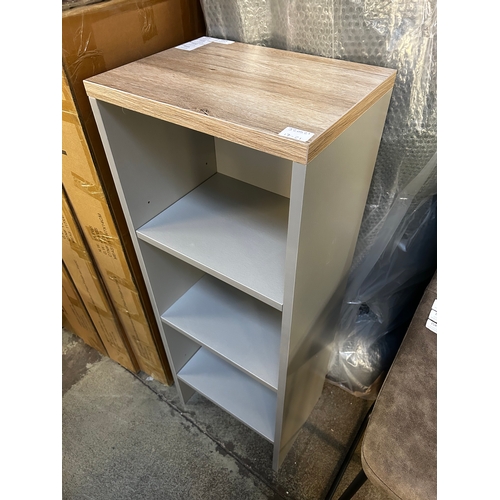 1529 - A Lardale grey painted and oak effect small bookcase