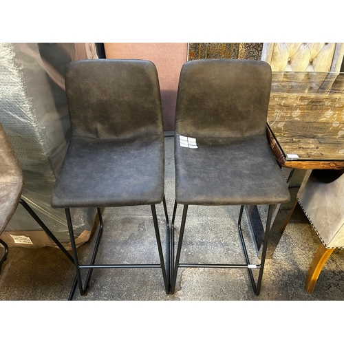 1549 - A pair of Hanna dark grey bar stools