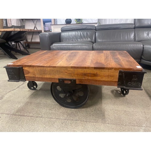 1595 - A Mallard industrial style coffee table  * this lot is subject to vat