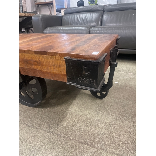 1595 - A Mallard industrial style coffee table  * this lot is subject to vat