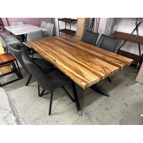 1566 - A Hoxton 1.75m dining table and four dark grey upholstered swivel dining chairs  * this lot is subje... 