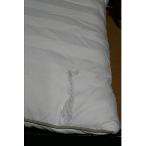 3018 - Two Hotel Grand Down Roll Jumbo Pillows (One Ripped) (312-80) * This lot is subject to VAT