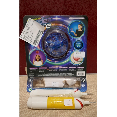 3120 - Wonder Sphere Spinner Ball, 2x Oral-B DB5 Toothbrushes - units only (312-196,203) * This lot is subj... 