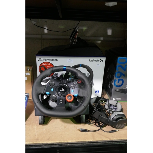 3121 - Logitech G29 Playstation Steering Wheel And Astro A10 Headset (for PS4, PS5, PC), original RRP £199.... 