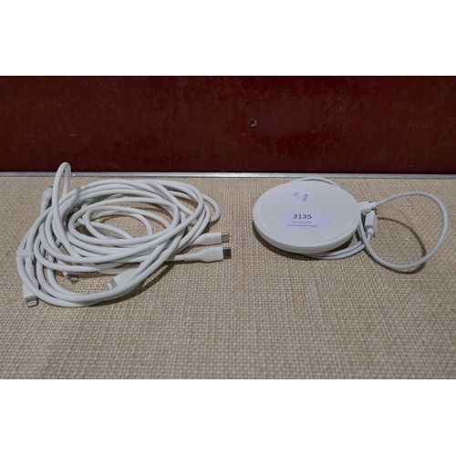 3135 - Belkin Silicone Iphone Cables And Belkin Wireless Charging Pad (312-211) * This lot is subject to VA... 