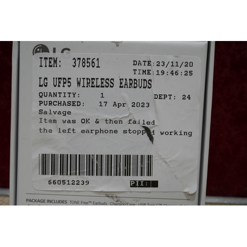 3136 - LG UFP5 Wireless Earbuds (model:- TONE-UFP5) (312-97) * This lot is subject to VAT