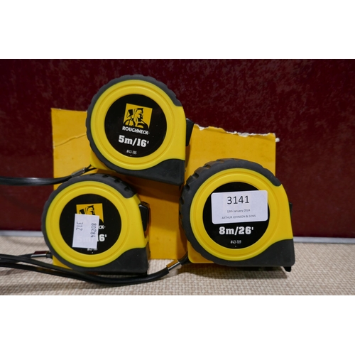 3141 - Three Roughneck EZ Tape Measures (312-262) * This lot is subject to VAT