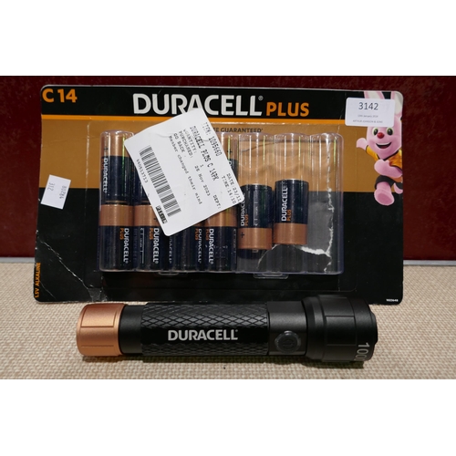 3142 - Duracell C Batteries, Duracell Flashlight - Batteries Incomplete (312-276,286) * This lot is subject... 