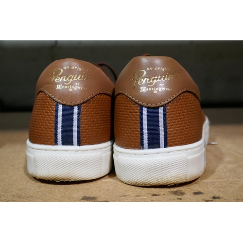 3208 - A pair of men's tan Penguin trainers - size 11 * This lot is subject to VAT