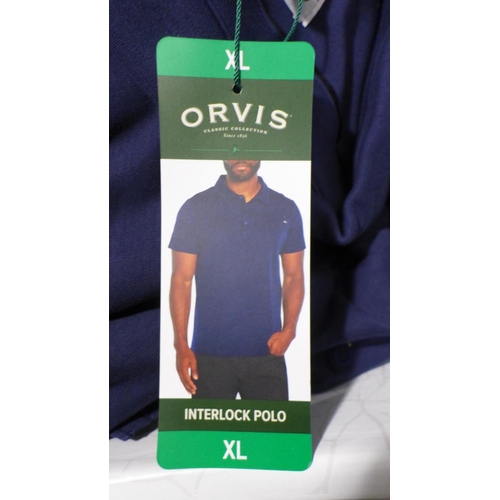 3271 - Ten men's navy Orvis polos - size XL * This lot is subject to VAT