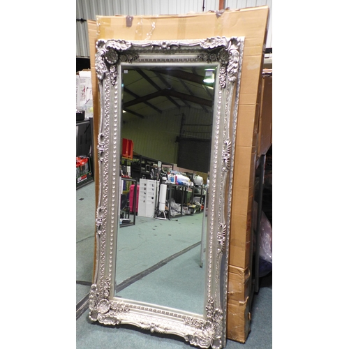 3273 - Carved Louis Silver Leaner Mirror, original RRP £99.99 + VAT (312-331) * This lot is subject to VAT