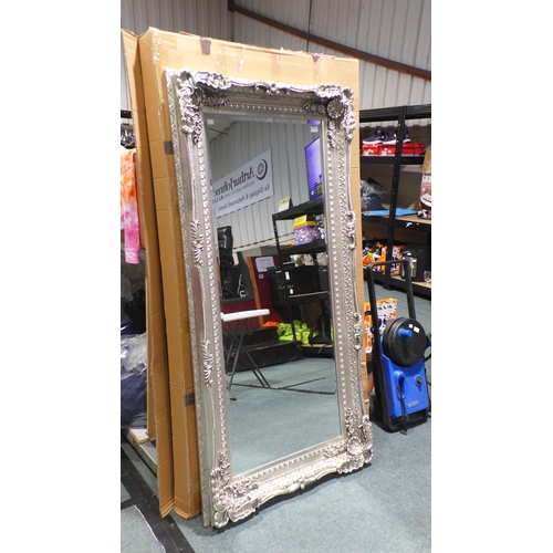 3273 - Carved Louis Silver Leaner Mirror, original RRP £99.99 + VAT (312-331) * This lot is subject to VAT