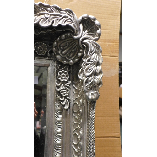 3273 - Carved Louis Silver Leaner Mirror, original RRP £99.99 + VAT (312-331) * This lot is subject to VAT