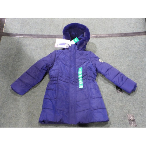 3286 - Five navy kid's hooded coats - size L * This lot is subject to VAT