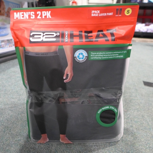 3296 - Five men's two-packs of 32 Degrees heat-base layer pants - size S * This lot is subject to VAT