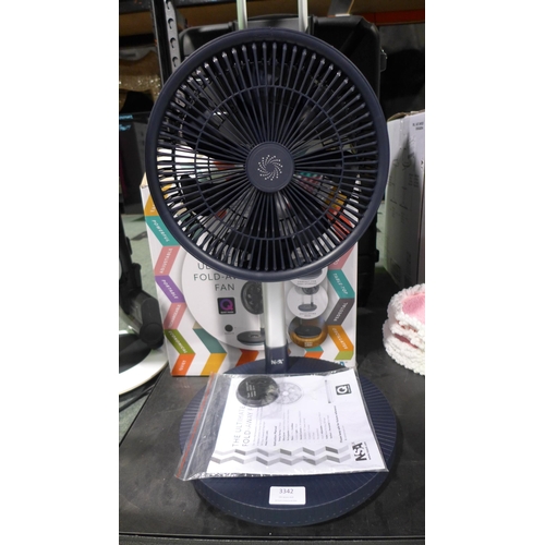 3342 - NSA Folding Stand Fan With Remote (312-273) * This lot is subject to VAT