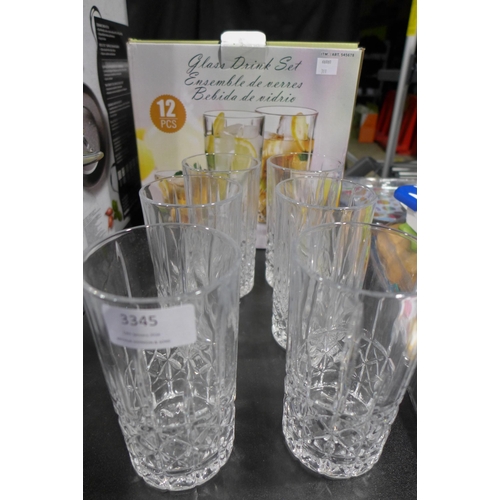 3345 - Glass Drink Set 12Pce     (311-446)    * This lot is subject to vat