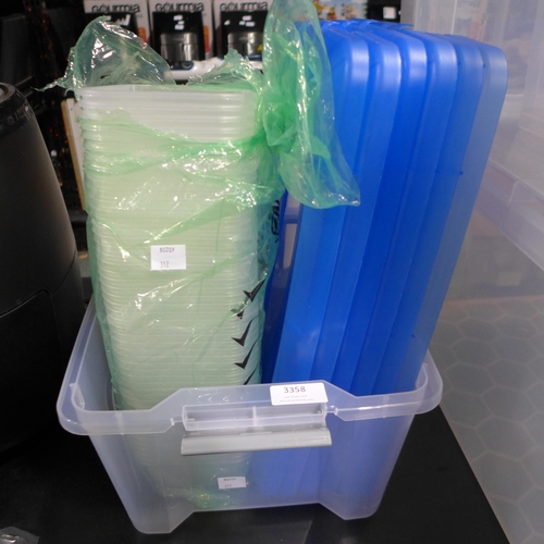 3358 - Quantity of plastic containers/lids - incomplete  (312-805)  * This lot is subject to vat