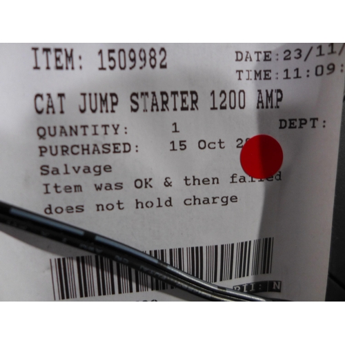 3370 - CAT 1200 Amp Jump Starter (model:- CJ1000DXT) (312-281) * This lot is subject to VAT