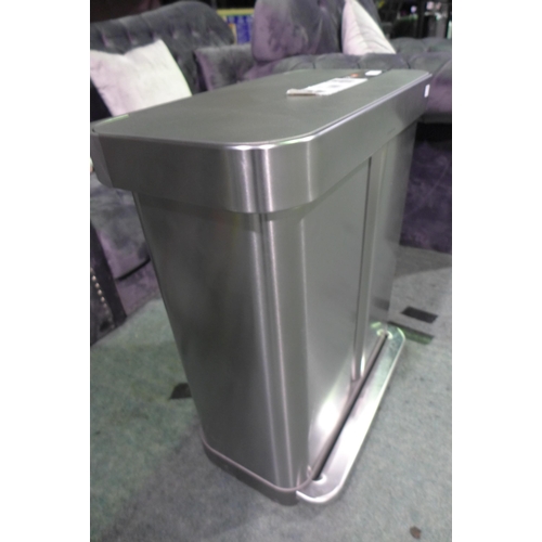 3406 - Simplehuman Dual Compartment Step Bin (58ltr) (312-123) * This lot is subject to VAT