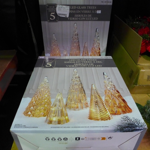 3473 - 2 sets LED Glass Trees (312-178,283) * This lot is subject to VAT