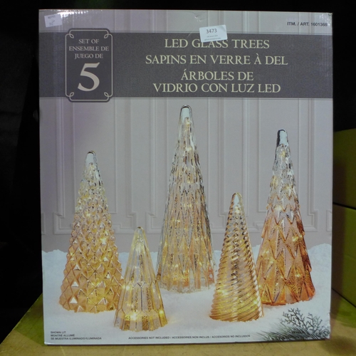 3473 - 2 sets LED Glass Trees (312-178,283) * This lot is subject to VAT