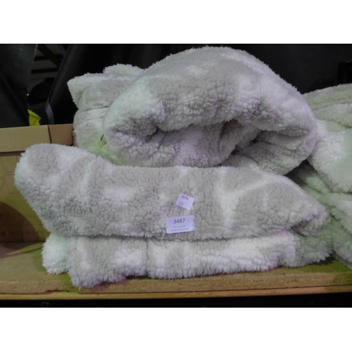 3487 - Two Reversible Sherpa Throws (60cm x 70cm) (312-340) * This lot is subject to VAT