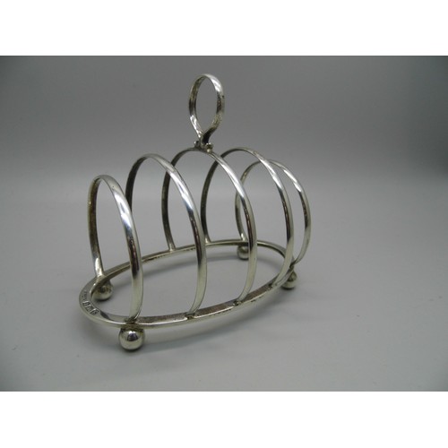 820 - A silver toast rack, Birmingham 1929, G Unite & Sons & Lyde Ltd., 53g