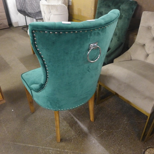 1360 - A green velvet side chair * This lot is subject to VAT