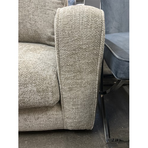 1410 - A Shada hopsack aluminium velvet upholstered three seater sofa, RRP £949