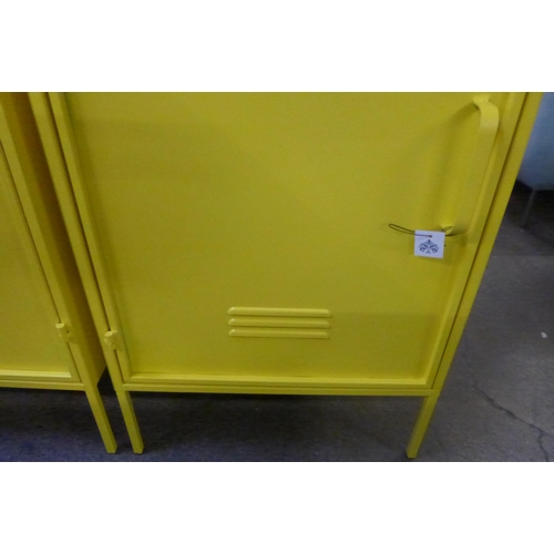 1412 - A pair of yellow industrial style lockers