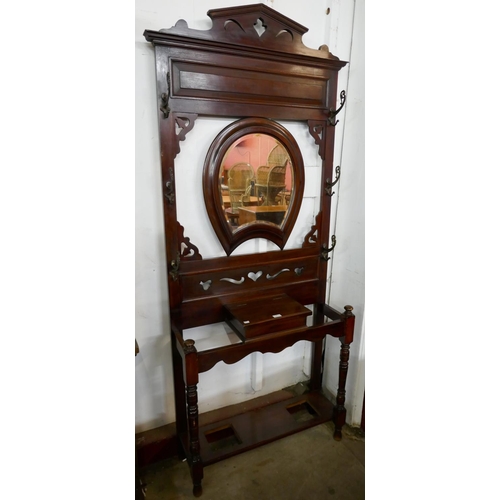 105 - An Edward VII mahogany hallstand