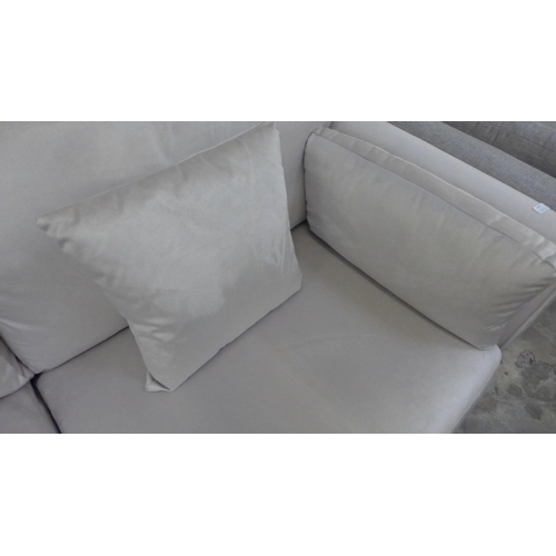 1489 - A mink velvet three seater sofa