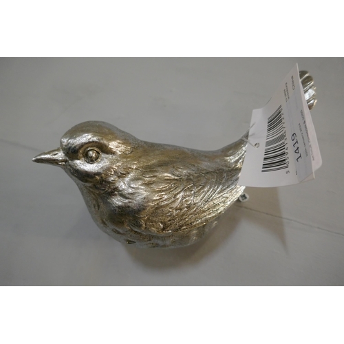 1419 - A pair of Bird wall decorative hooks in silver (369846019)