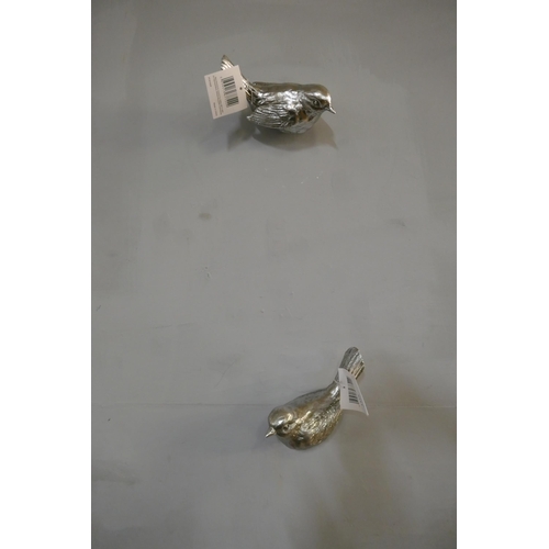 1419 - A pair of Bird wall decorative hooks in silver (369846019)