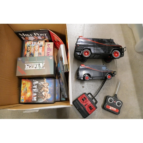 1069 - A collection of A-Team collectables including two remote control vehicles, DVDs, etc. **PLEASE NOTE ... 