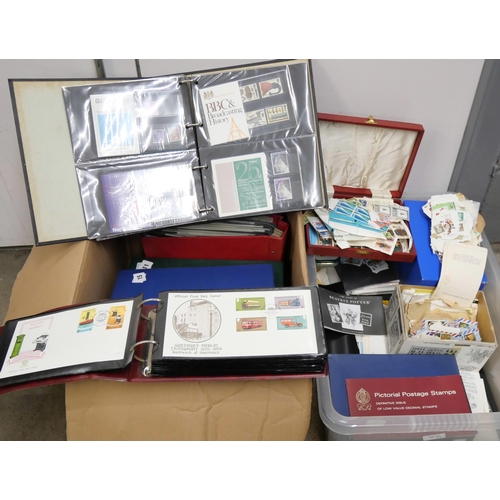 1071 - Two boxes of stamps, mainly first day covers, some signed (RNLI), early-mid 1970s, including Jersey,... 