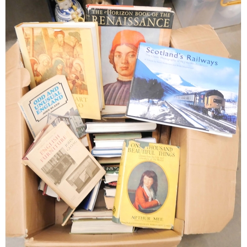 1099 - A box of books including art, trains, etc. **PLEASE NOTE THIS LOT IS NOT ELIGIBLE FOR POSTING AND PA... 