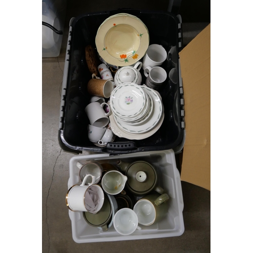 1101 - Three boxes of mixed china including Denby and Copeland Spode **PLEASE NOTE THIS LOT IS NOT ELIGIBLE... 