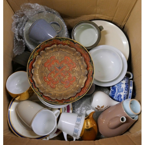 1101 - Three boxes of mixed china including Denby and Copeland Spode **PLEASE NOTE THIS LOT IS NOT ELIGIBLE... 