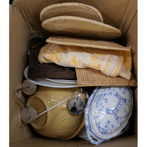 1101 - Three boxes of mixed china including Denby and Copeland Spode **PLEASE NOTE THIS LOT IS NOT ELIGIBLE... 