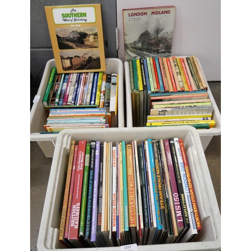 1107 - Three boxes of approximately 120 railway books, brochures, etc. **PLEASE NOTE THIS LOT IS NOT ELIGIB... 