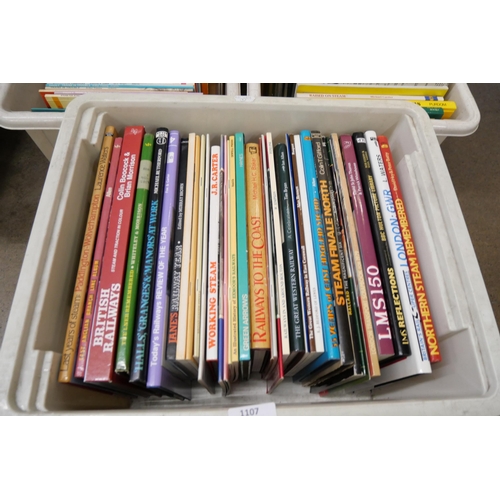 1107 - Three boxes of approximately 120 railway books, brochures, etc. **PLEASE NOTE THIS LOT IS NOT ELIGIB... 