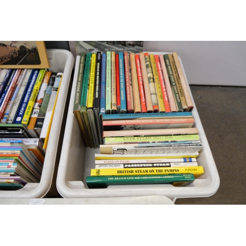 1107 - Three boxes of approximately 120 railway books, brochures, etc. **PLEASE NOTE THIS LOT IS NOT ELIGIB... 