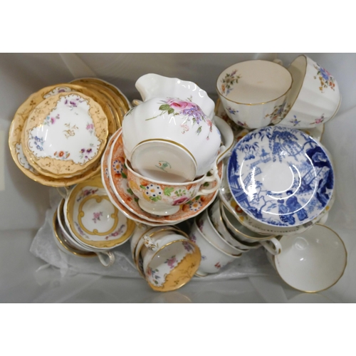 1108 - A box of decorative teawares including Royal Worcester Roanoke and Royal Crown Derby **PLEASE NOTE T... 