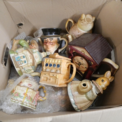 1109 - A large box of decorative novelty teapots **PLEASE NOTE THIS LOT IS NOT ELIGIBLE FOR POSTING AND PAC... 