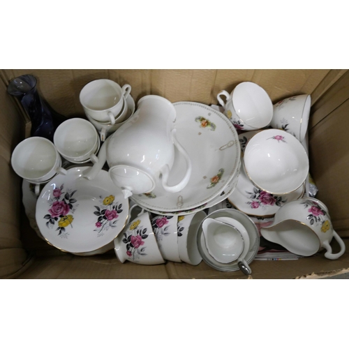 1111 - Three boxes of assorted china, etc., including a Titanic reproduction cup **PLEASE NOTE THIS LOT IS ... 