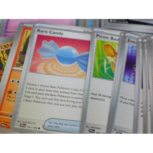 629 - 500+ Pokemon cards including 50 holo and reverse holo cards in collectors box