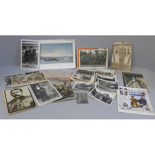 635 - WWI period postcards and a collection of WWII period photographs