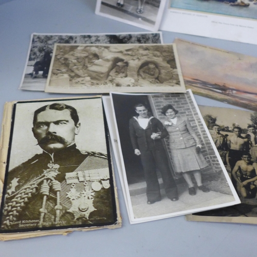 635 - WWI period postcards and a collection of WWII period photographs